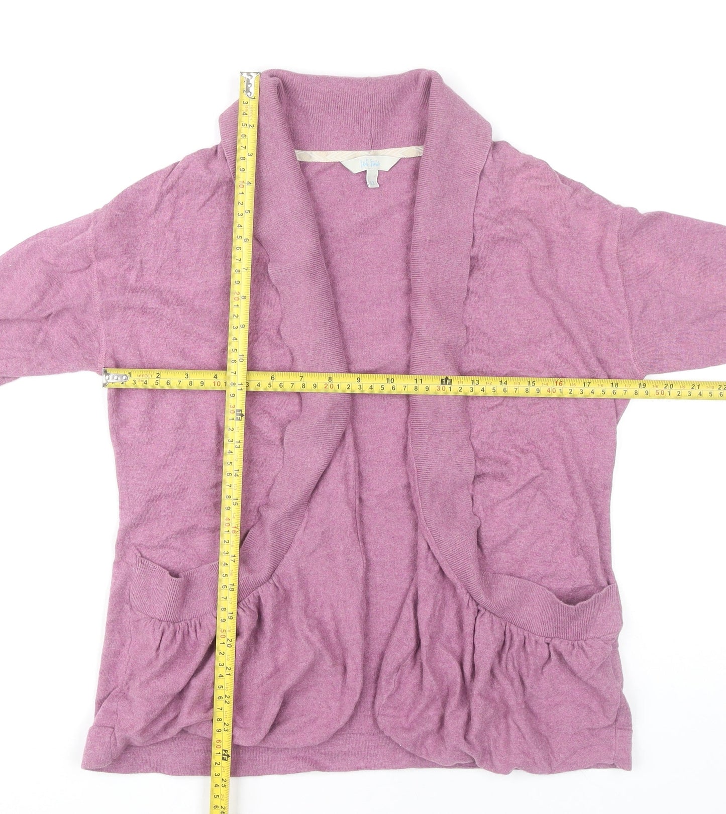 Fat Face Women's Pink Open Front Cardigan Size 12 Cotton