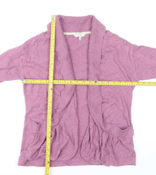 Fat Face Women's Pink Open Front Cardigan Size 12 Cotton