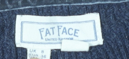 Fat Face Women's Blue Cotton Pullover Jumper, Size 8