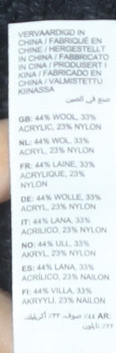 Fat Face Men's Black S Full Zip Chunky-Knit Jumper