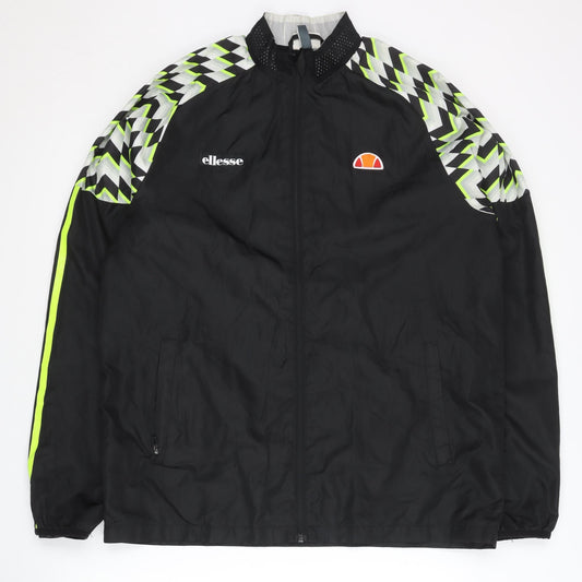 Ellesse Men's Black Geometric Track Jacket L