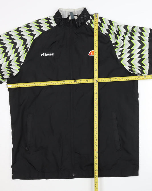 Ellesse Men's Black Geometric Track Jacket L