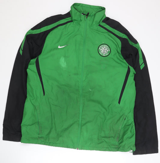 Additional front view of Nike Men's Green Track Jacket, XL, Hooded Full Zip