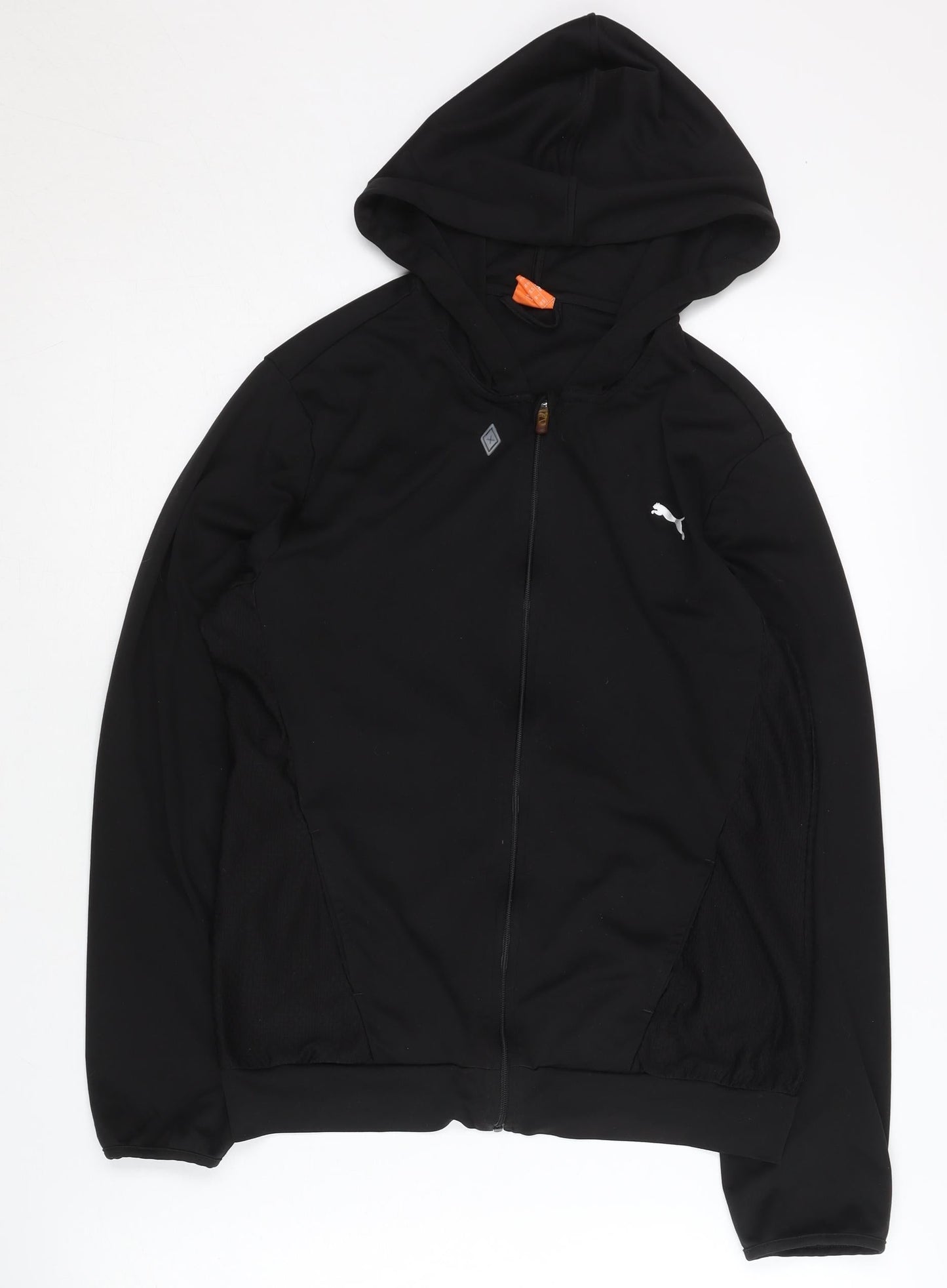 Puma Women's Black Full Zip Hoodie, Size 10, Lightweight