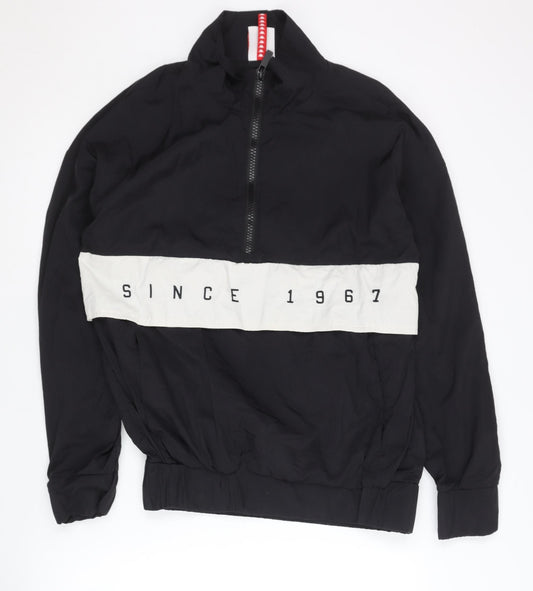 Kappa Men's Black Track Jacket, Medium, 1/2 Zip