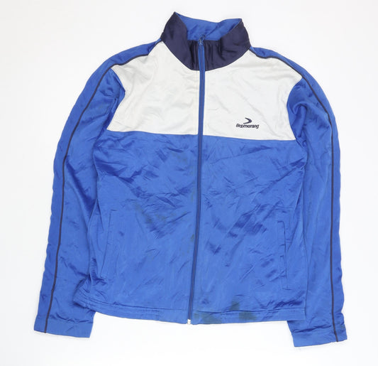 Additional front view of Boomerang Women's Blue Track Jacket, size 16