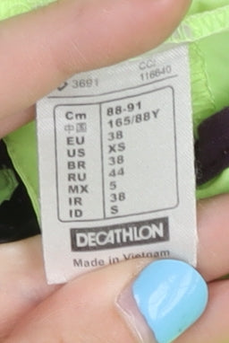 Decathlon Unisex Green Windbreaker Size 10 Hooded