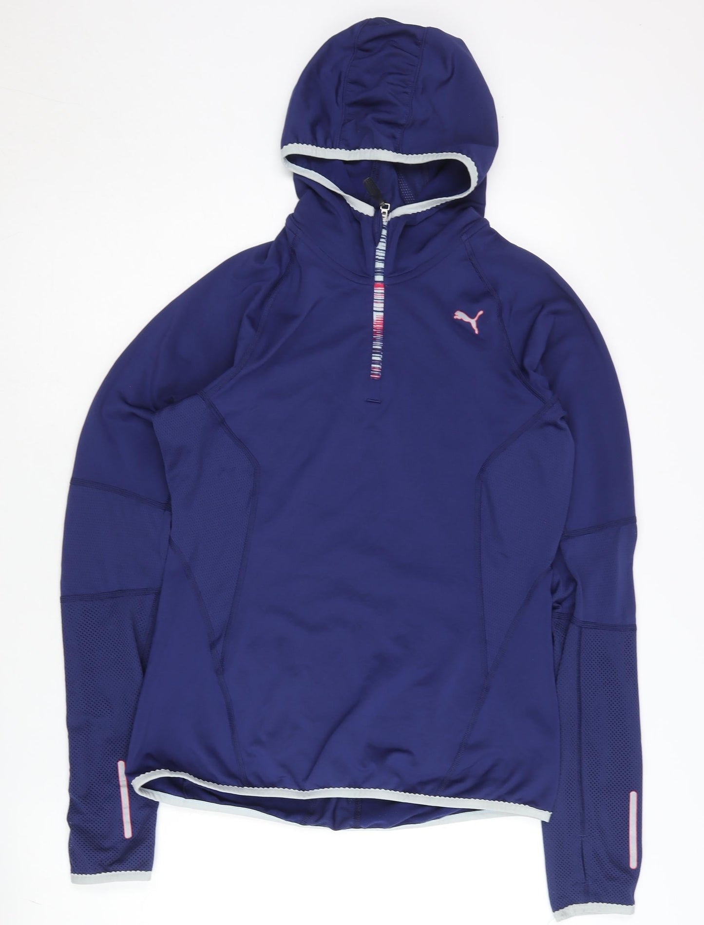 Puma Women's Blue Track Jacket, Size 10, Slim Fit