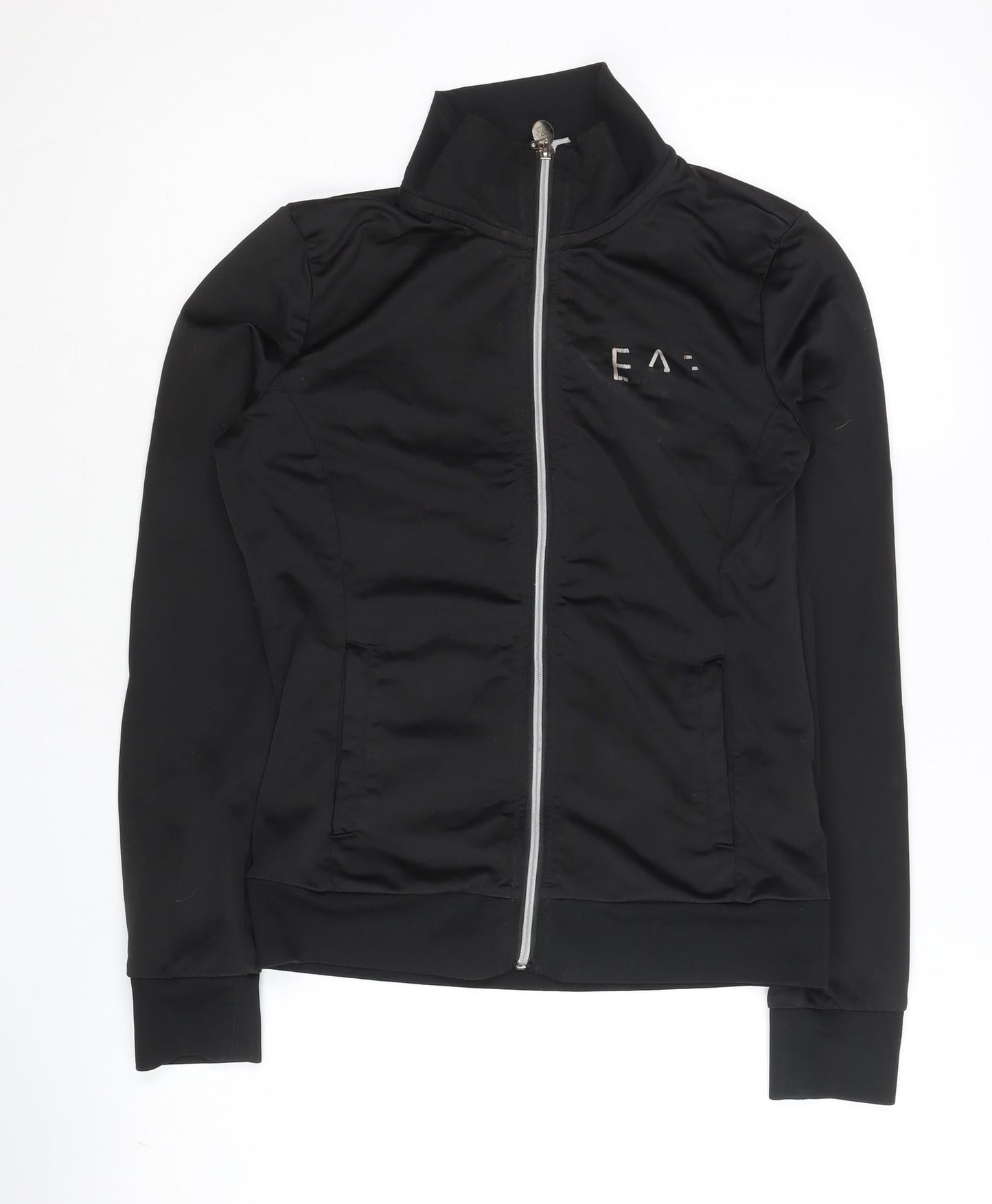 Emporio Armani Women's Black Track Jacket, Size 10