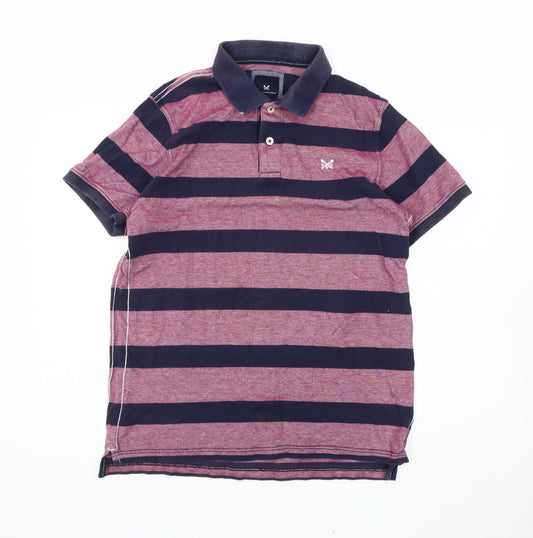 Crew Clothing Company Men's Purple Striped Polo Shirt M Regular Fit