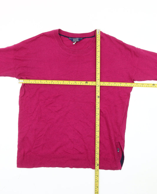 Joules Women’s Pink Cotton Crew Neck Jumper Size 8