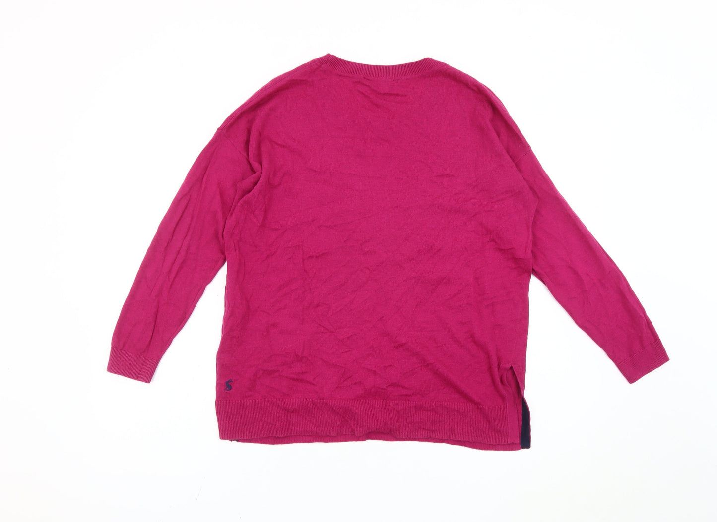 Joules Women’s Pink Cotton Crew Neck Jumper Size 8