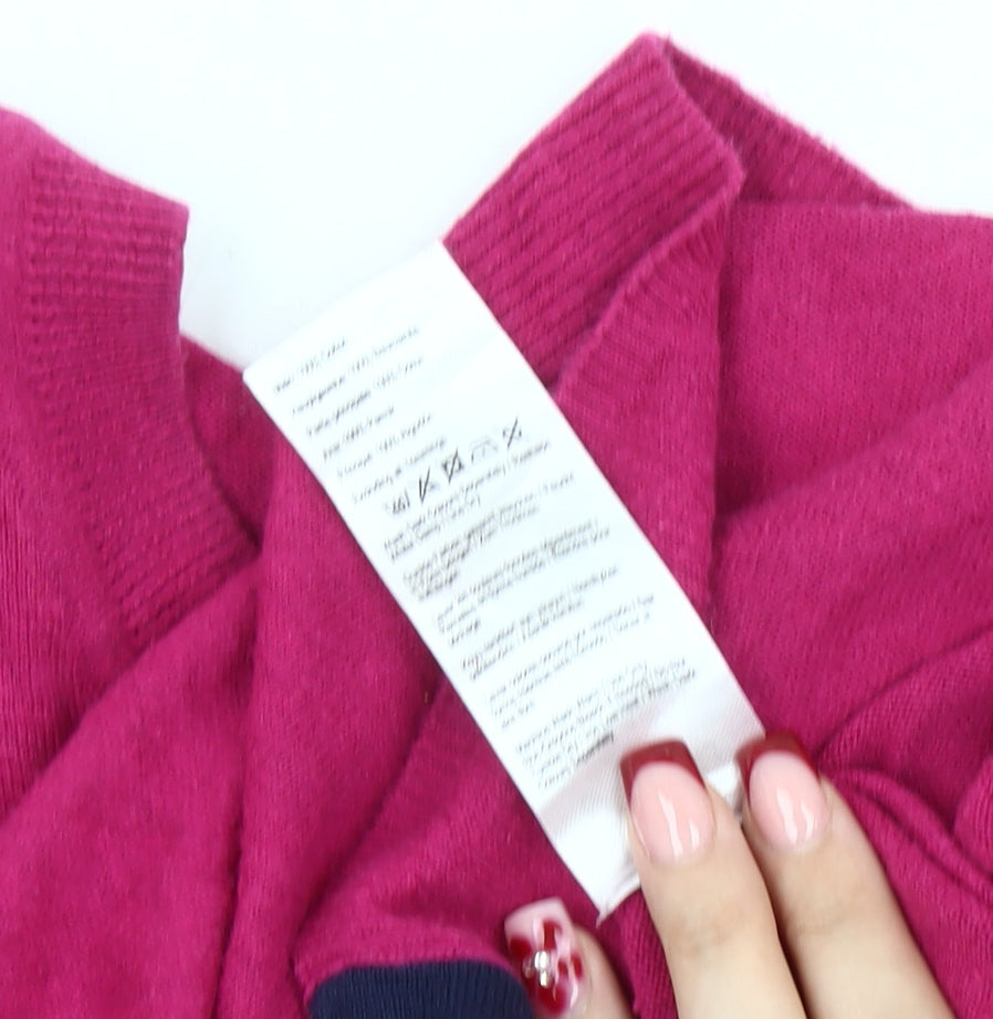 Joules Women’s Pink Cotton Crew Neck Jumper Size 8