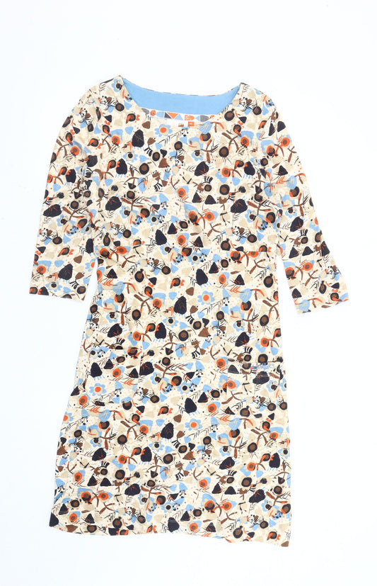 Weird Fish Women's Multicoloured Floral Cotton Shift Dress Size 10