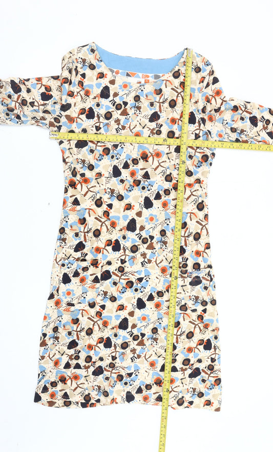 Weird Fish Women's Multicoloured Floral Cotton Shift Dress Size 10
