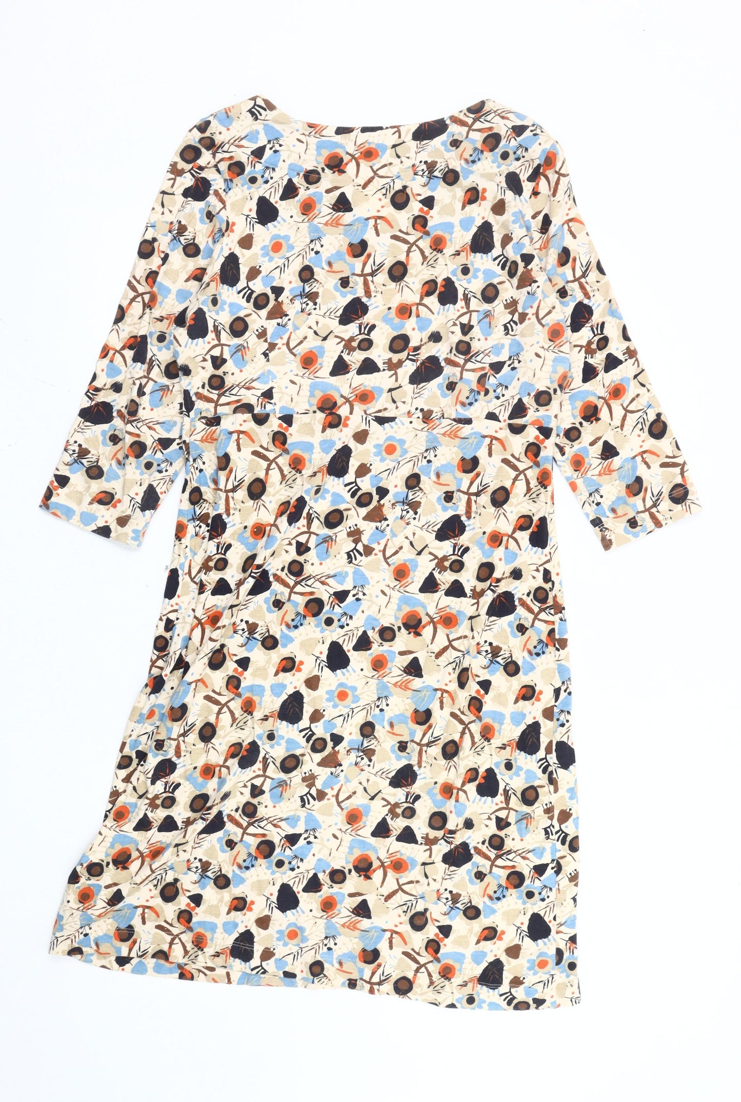 Weird Fish Women's Multicoloured Floral Cotton Shift Dress Size 10