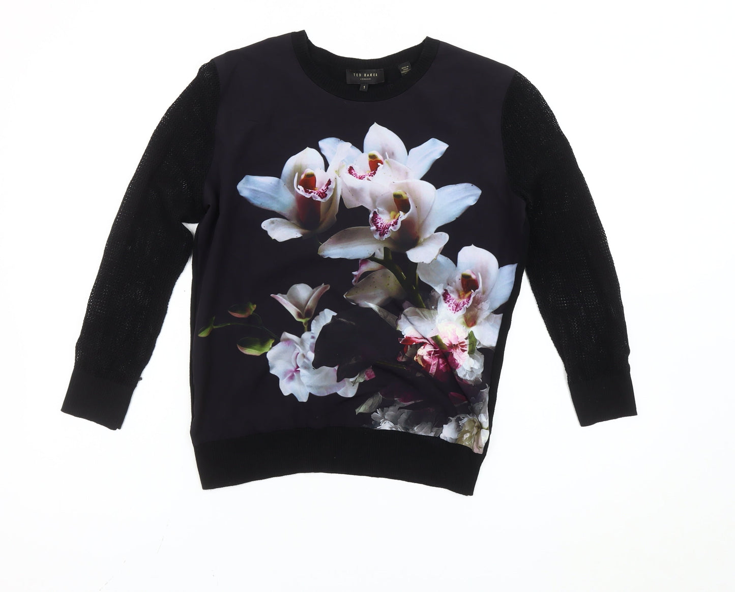 Ted Baker Women's Black Floral Long Sleeve T-Shirt Size S