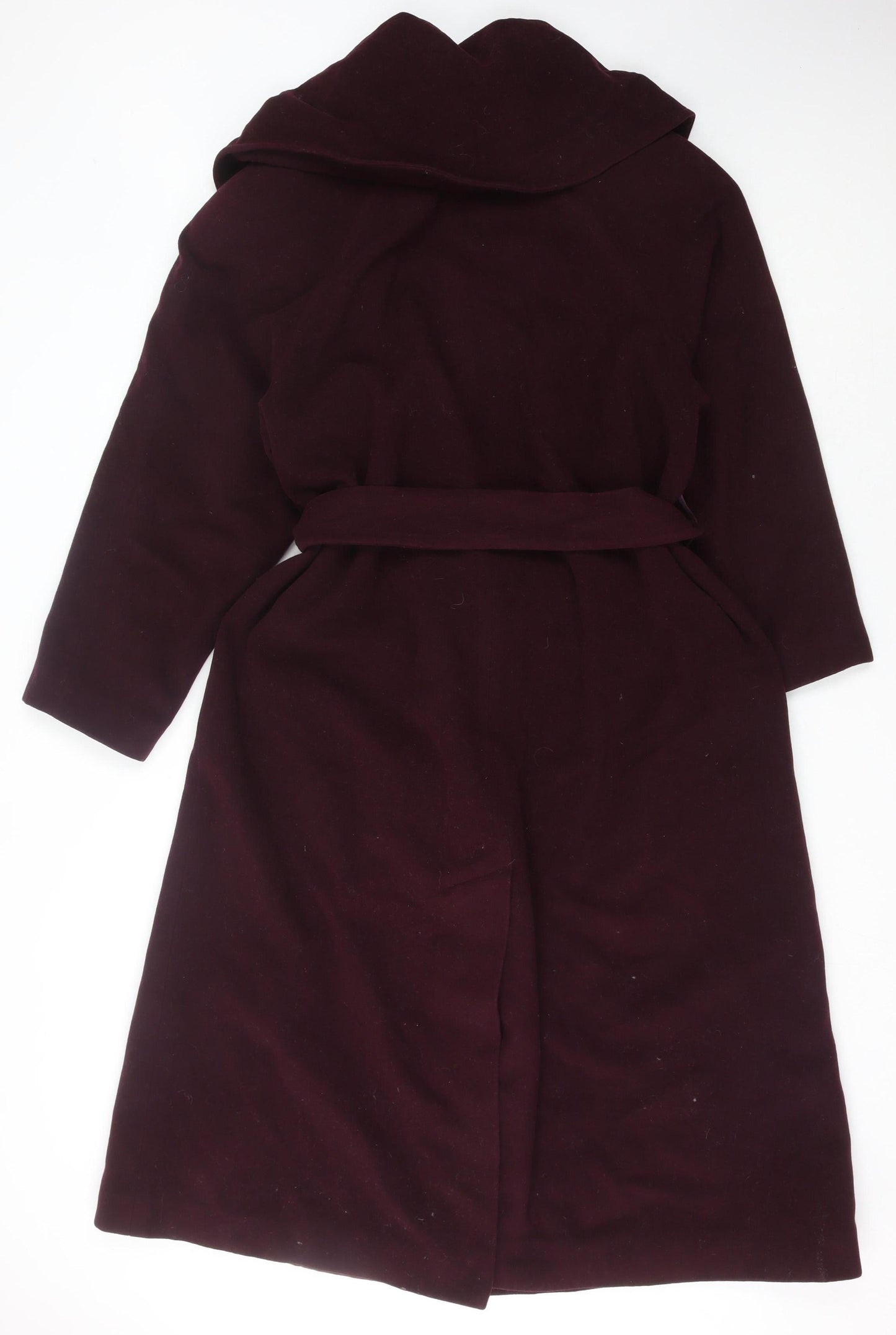 Alexon Women’s Purple Wool Blend Long Belted Overcoat UK 12 Vintage