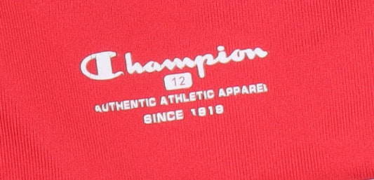 Champion Women's Red Size 12 Athletic Tank Top Breathable Reflective Gym Wear