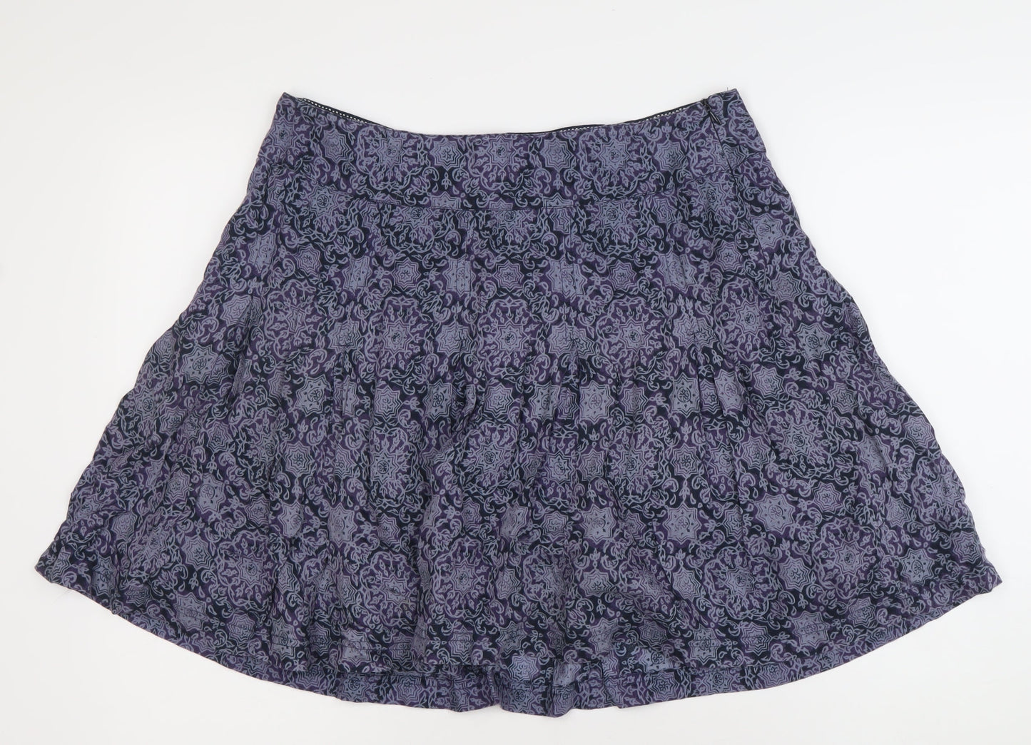 FatFace Women Purple Geometric A-Line Knee Length Skirt Size 12