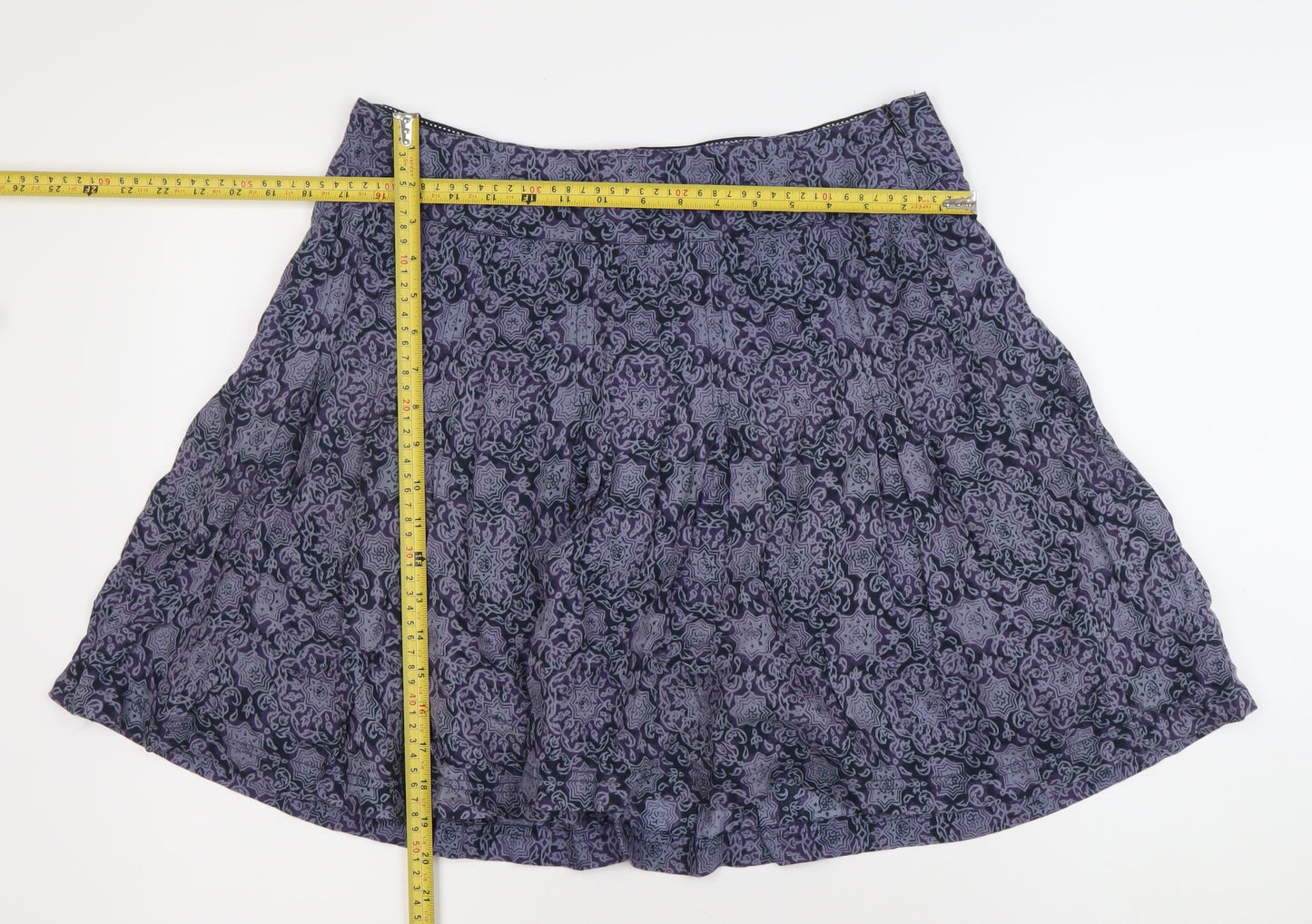 FatFace Women Purple Geometric A-Line Knee Length Skirt Size 12