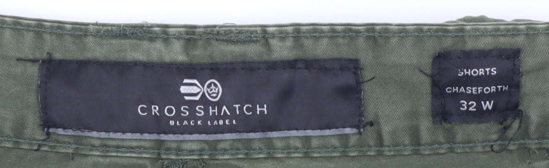 Crosshatch Mens Green 32in Waist Cargo Shorts Cotton Casual Pockets