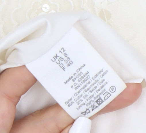 Boden Women Ivory Size 12 Sheath Knee Length Party Dress