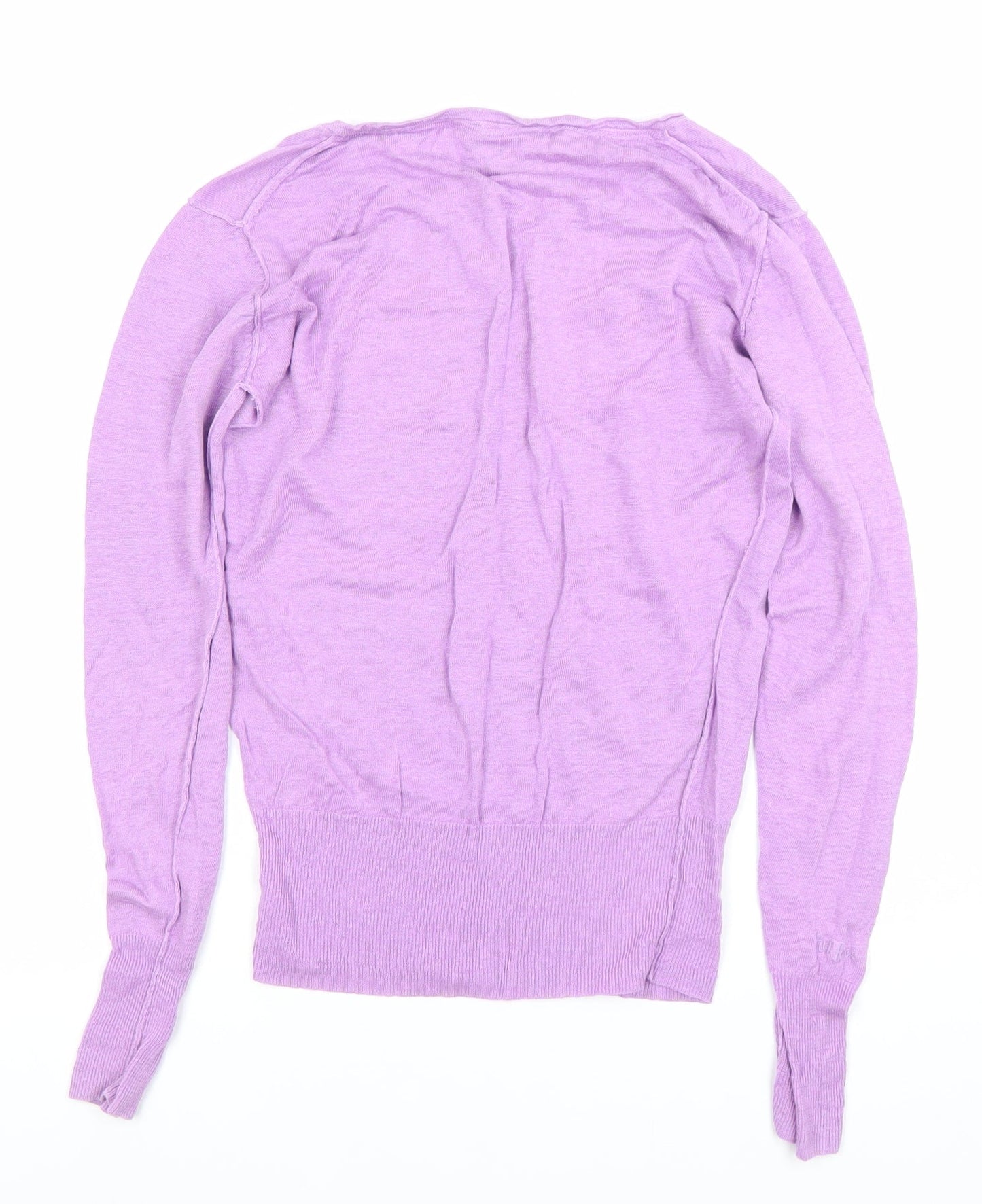 Fat Face Women's Purple Linen V-Neck Jumper Size 10