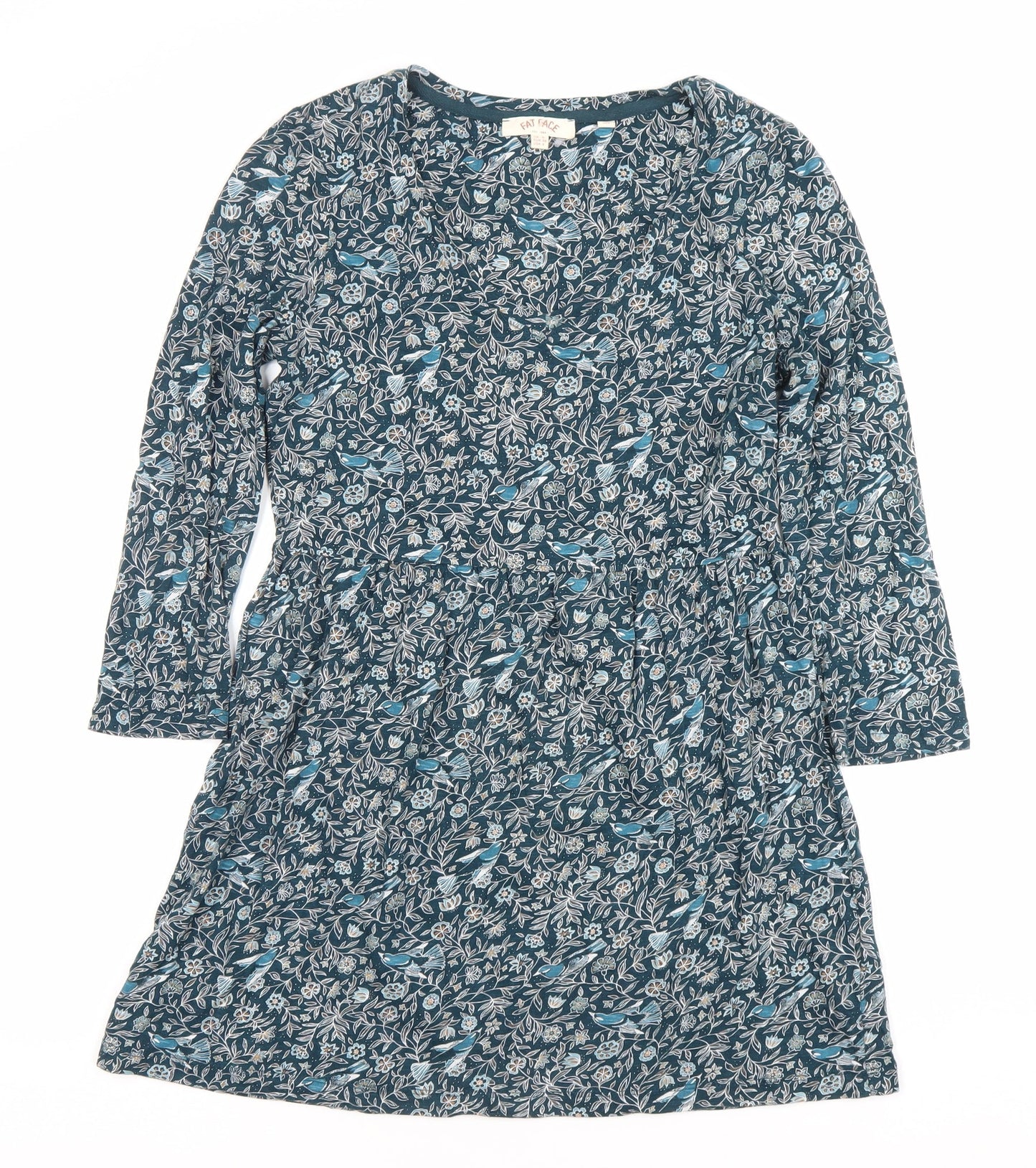 Fat Face Women’s Blue Floral A-Line Jersey Dress Size 8
