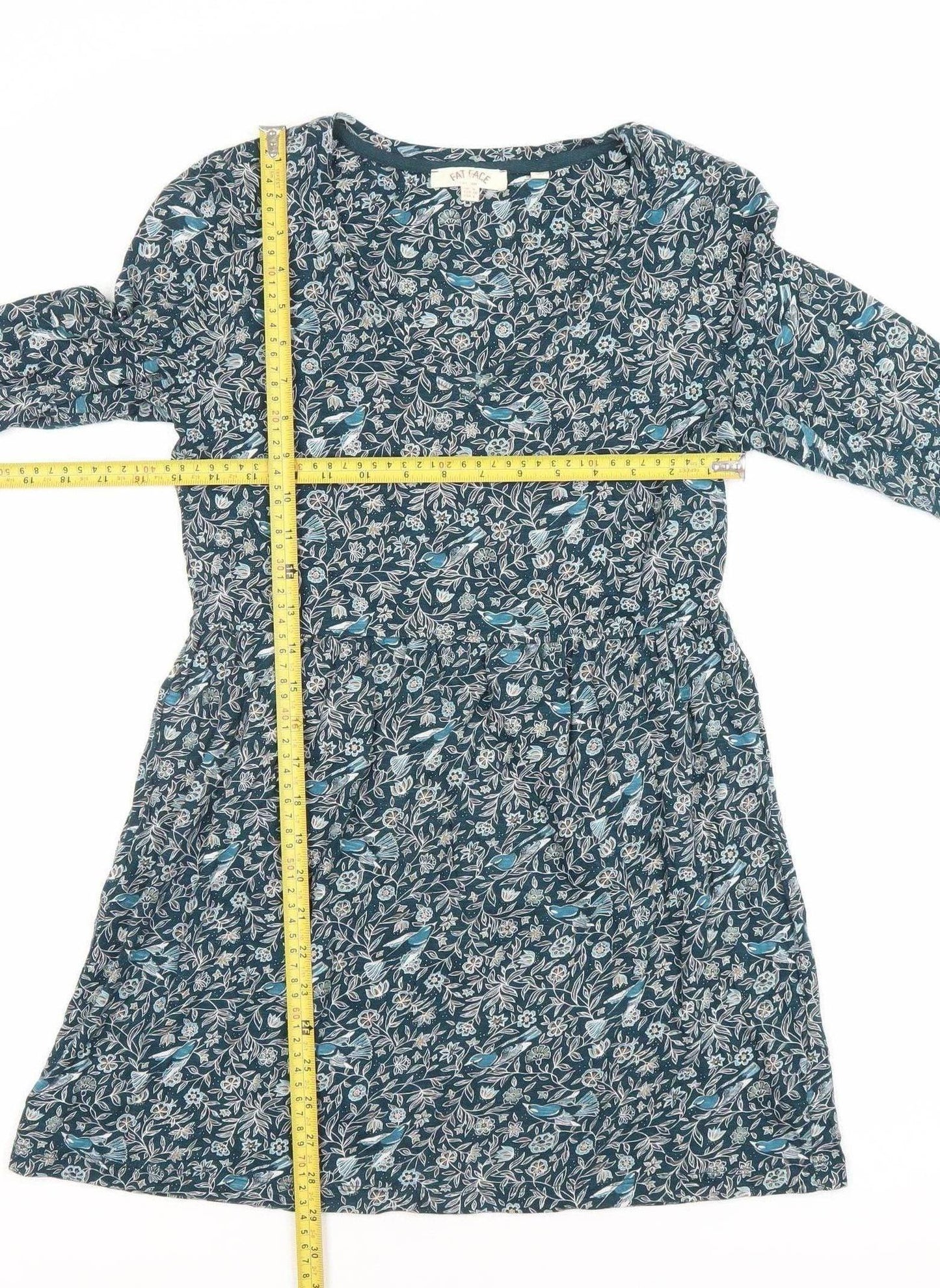 Fat Face Women’s Blue Floral A-Line Jersey Dress Size 8