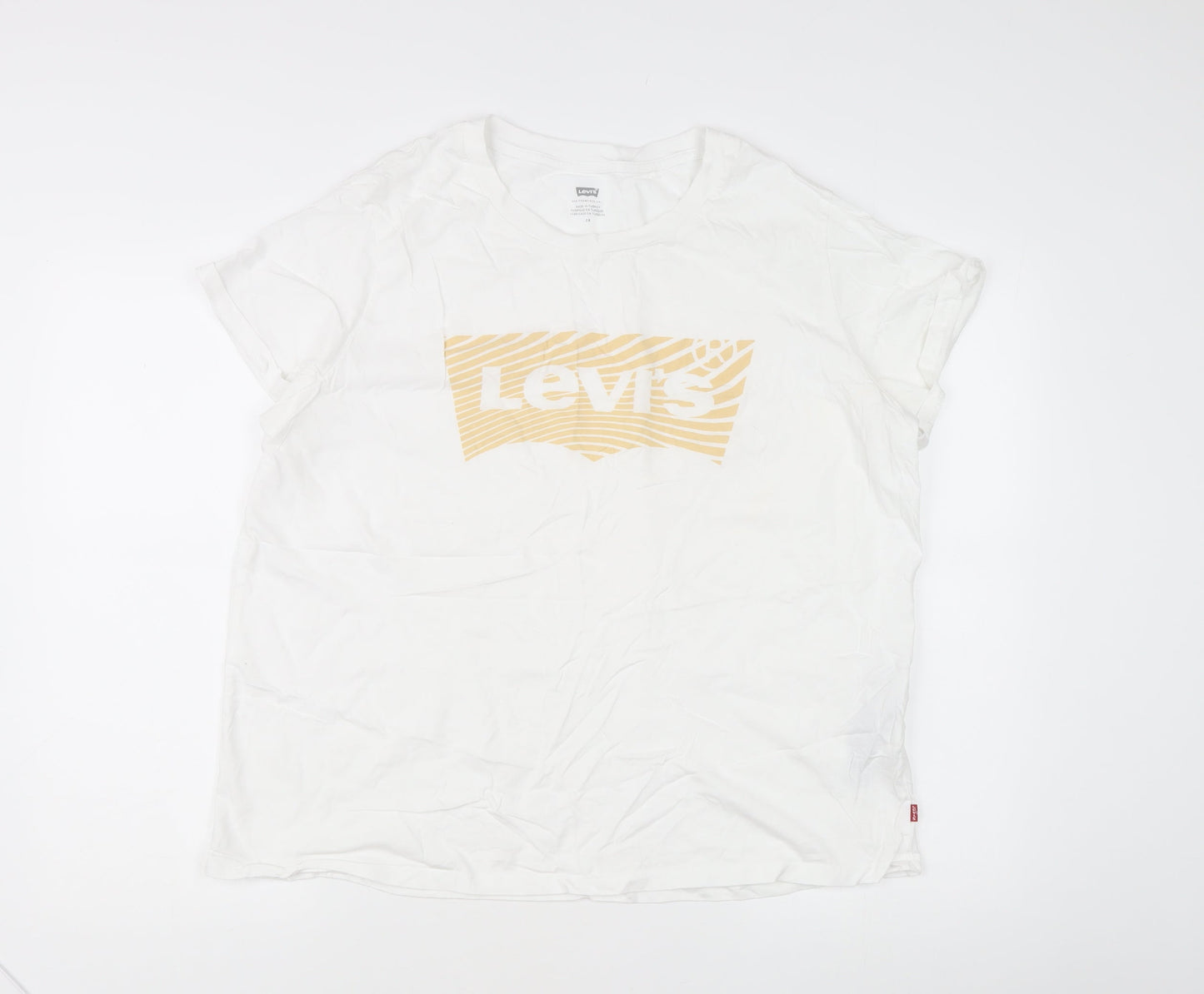 Levi's Women's White 2XL Logo Basic Short Sleeve T-Shirt