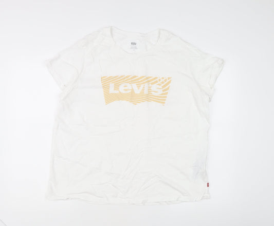 Levi's Women's White 2XL Logo Basic Short Sleeve T-Shirt