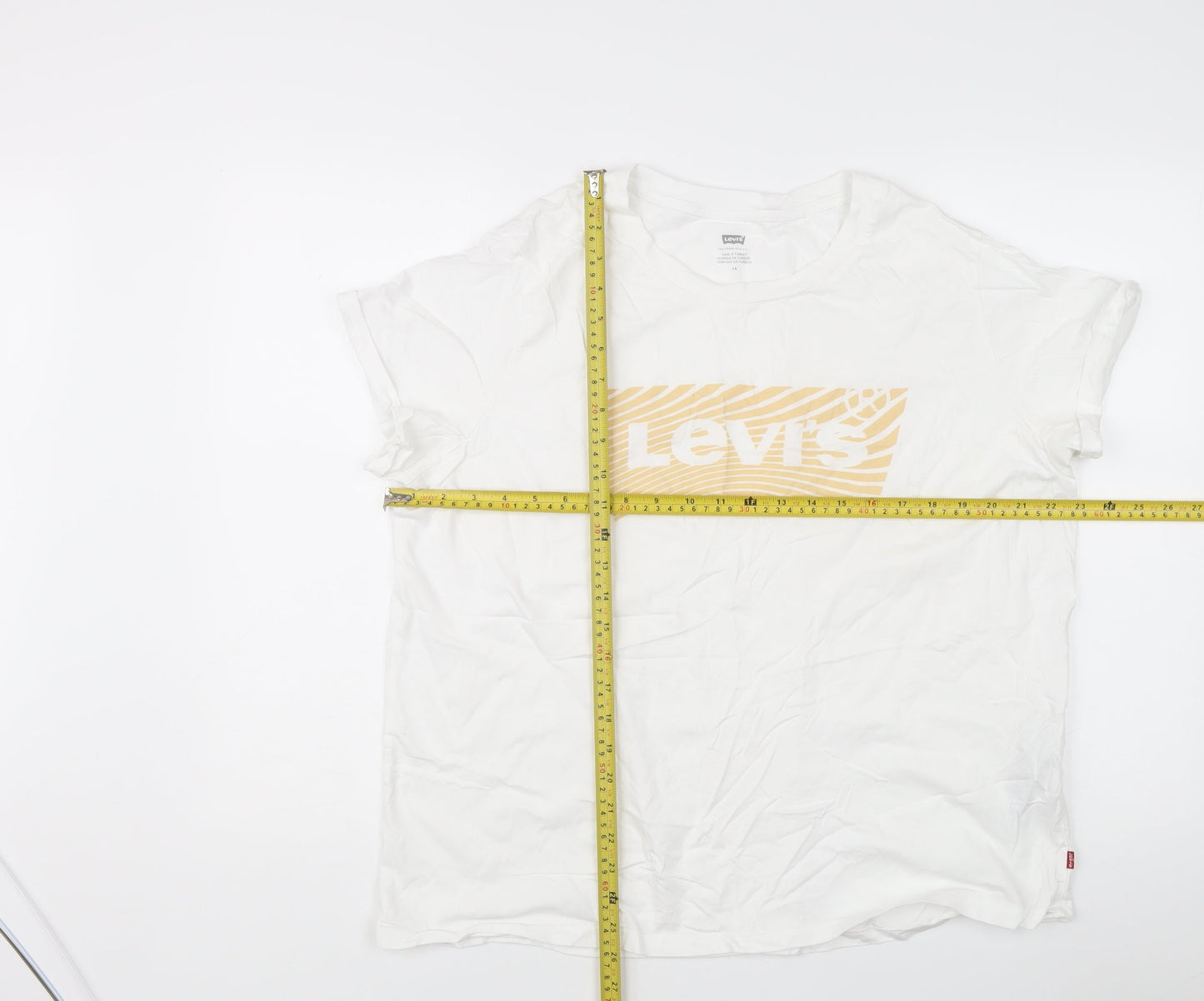 Levi's Women's White 2XL Logo Basic Short Sleeve T-Shirt