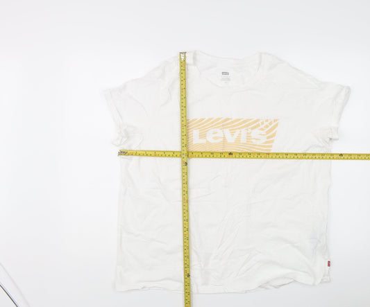 Levi's Women's White 2XL Logo Basic Short Sleeve T-Shirt