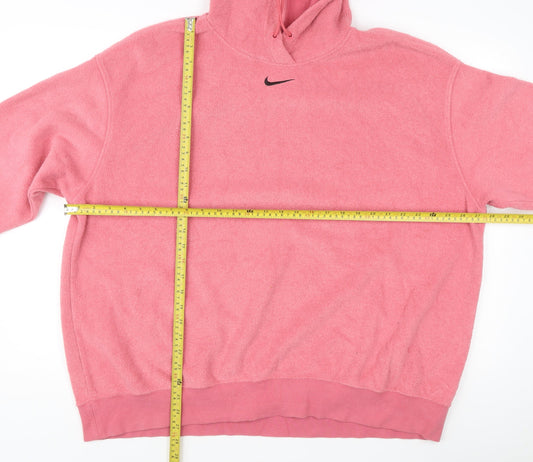 Nike Women’s Pink XL Pullover Hoodie 100% Cotton Raglan Sleeve