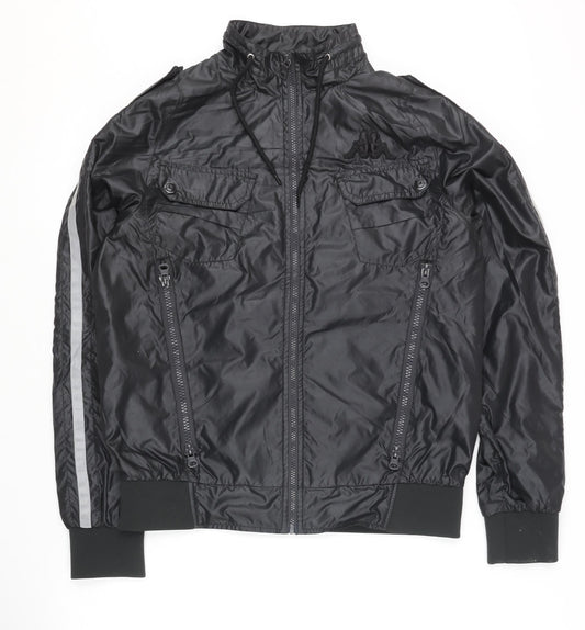 Kappa Men's Black M Track Jacket Full Zip Hooded Sportswear