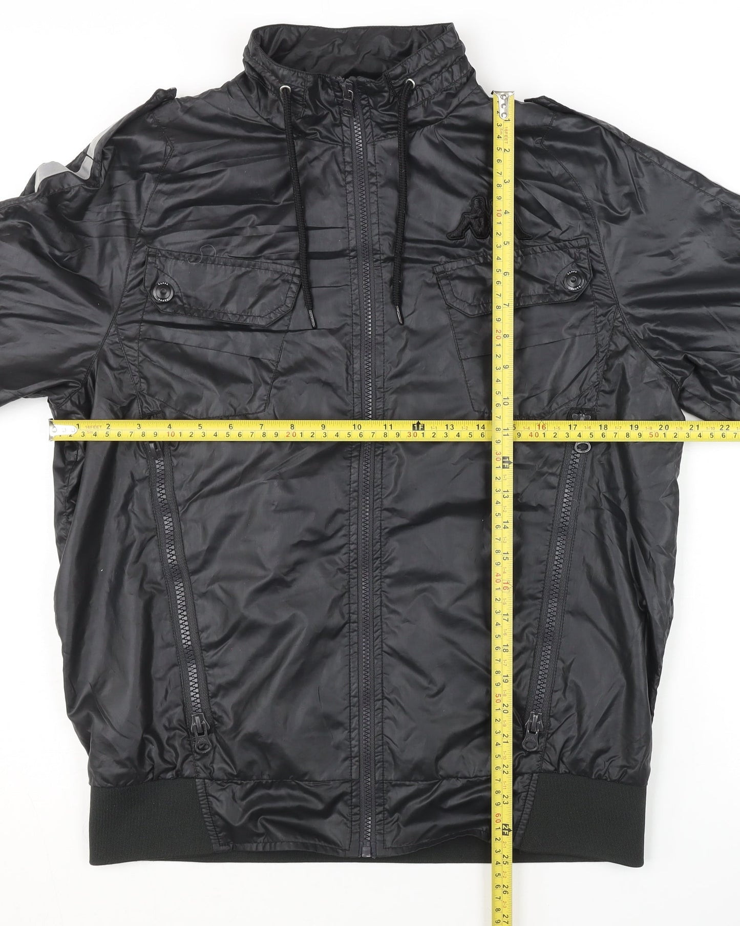 Kappa Men's Black M Track Jacket Full Zip Hooded Sportswear