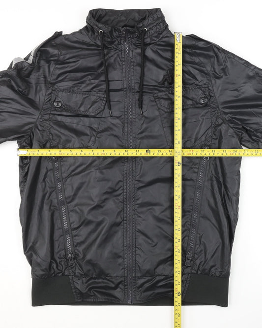 Kappa Men's Black M Track Jacket Full Zip Hooded Sportswear