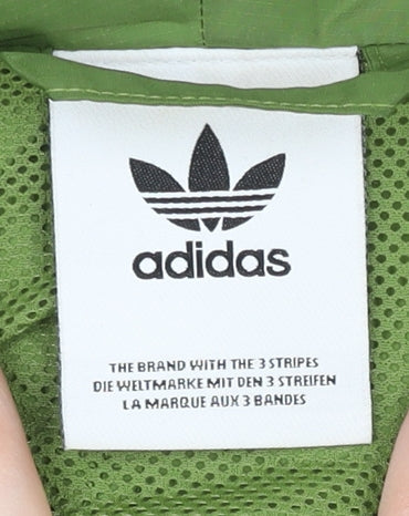 Adidas Men’s Green L Windbreaker Sports Jacket Full Zip Hooded