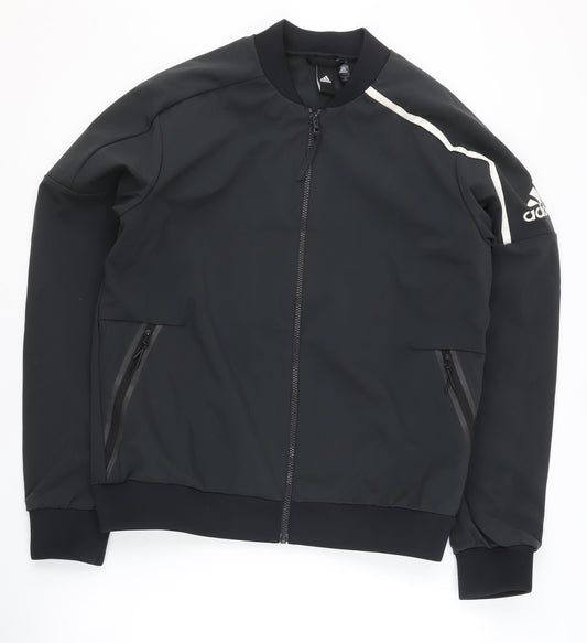 Adidas Men's Black M Track Jacket Full Zip Softshell Activewear