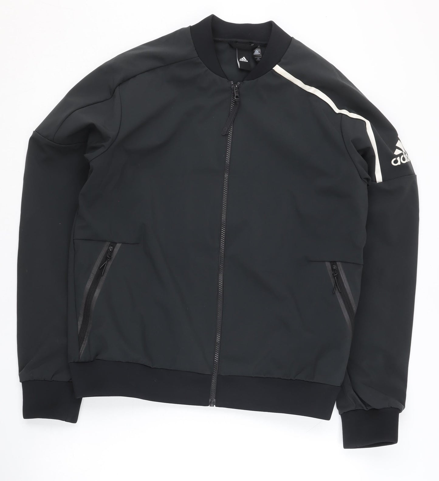 Adidas Men's Black M Track Jacket Full Zip Softshell Activewear