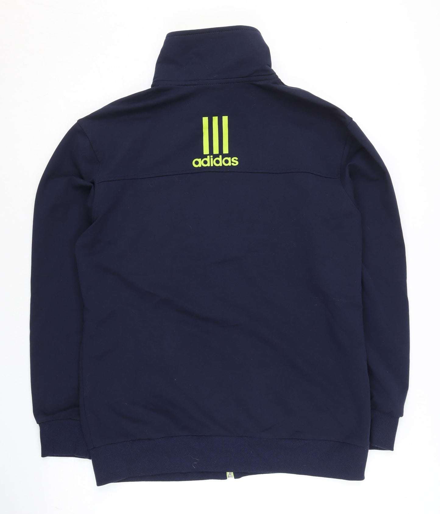 Adidas Men's Blue L Track Jacket Neon Zip Sports Activewear