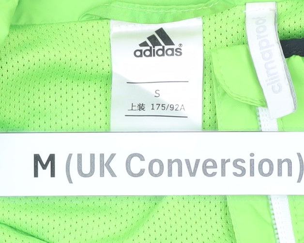 Adidas Mens Green M Track Jacket Full Zip Lightweight Sports Coat