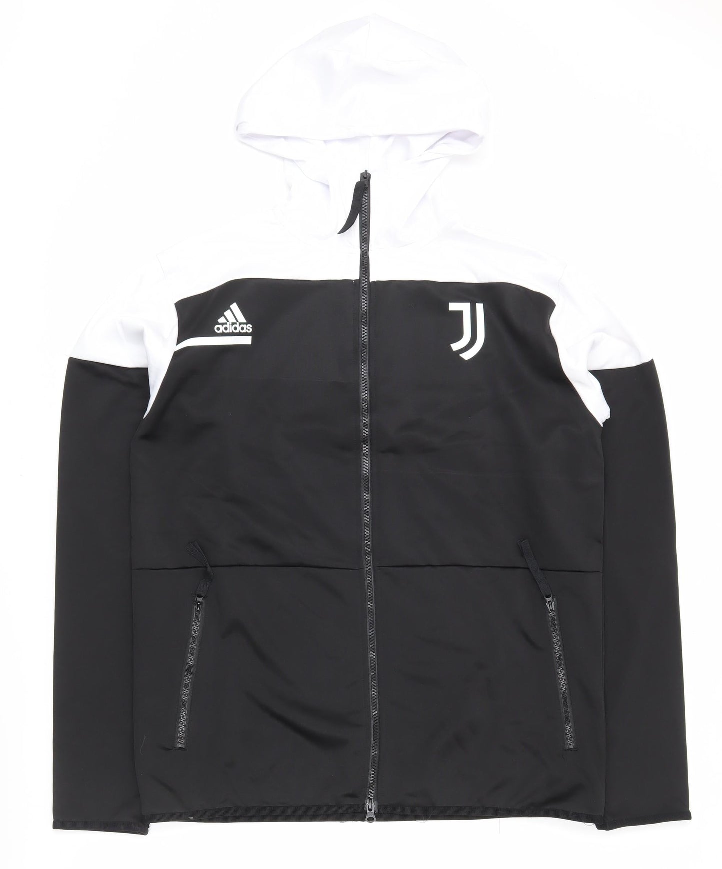 Adidas Men's Black Full Zip Hoodie L Sports Lightweight Polyester