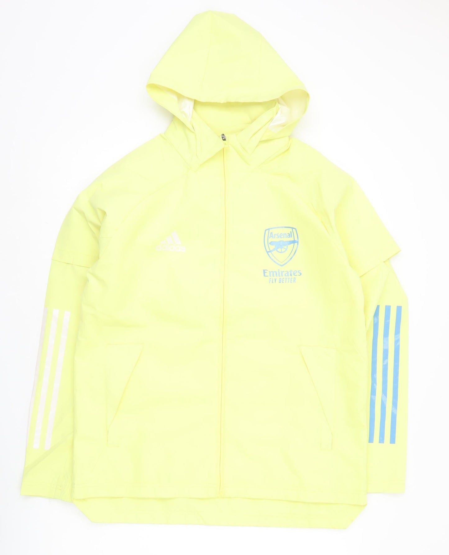 Adidas Arsenal Men's Yellow S Windbreaker Jacket Hooded Football