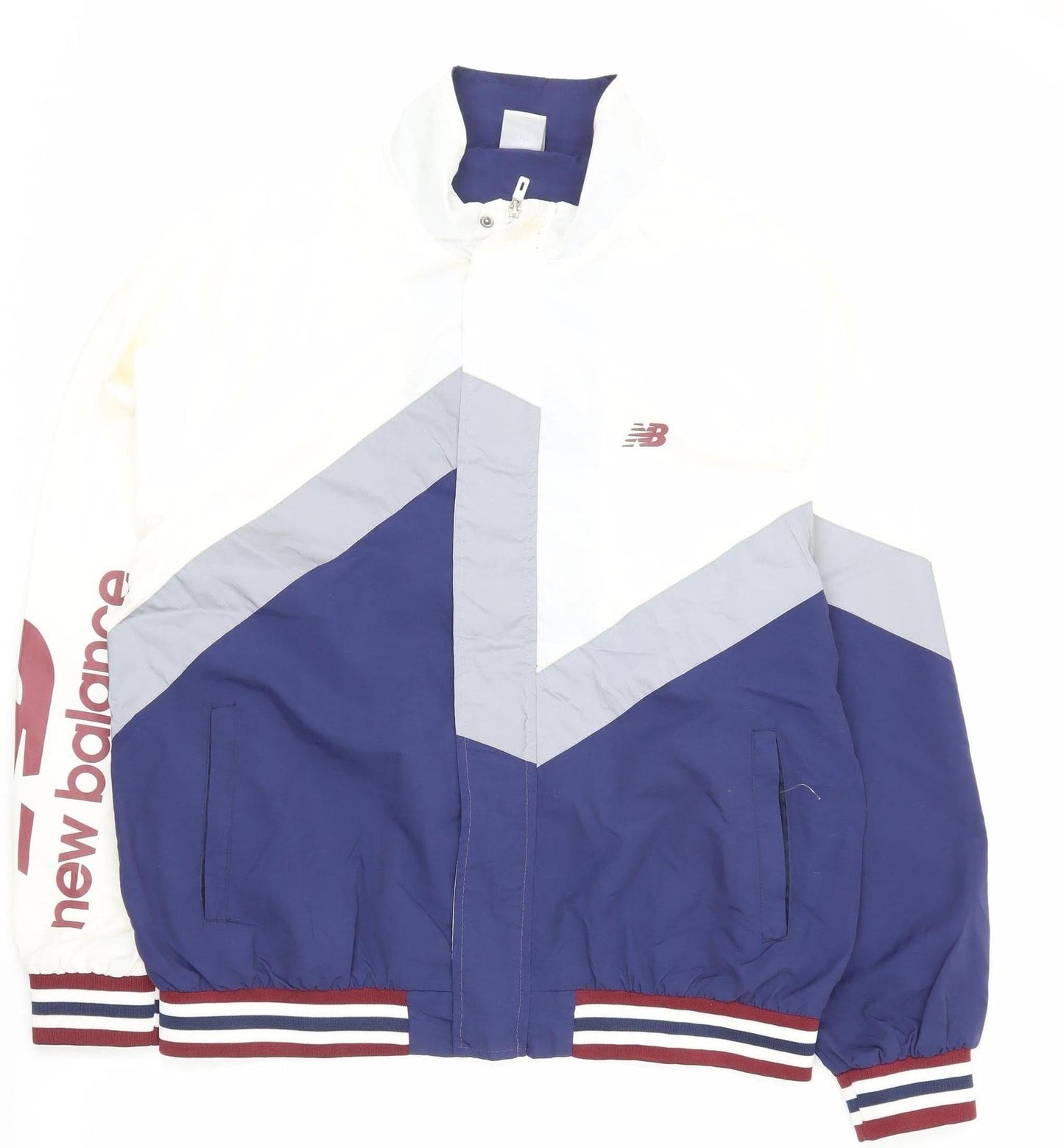 New Balance Men's Blue 2XL Colourblock Track Jacket Polyester