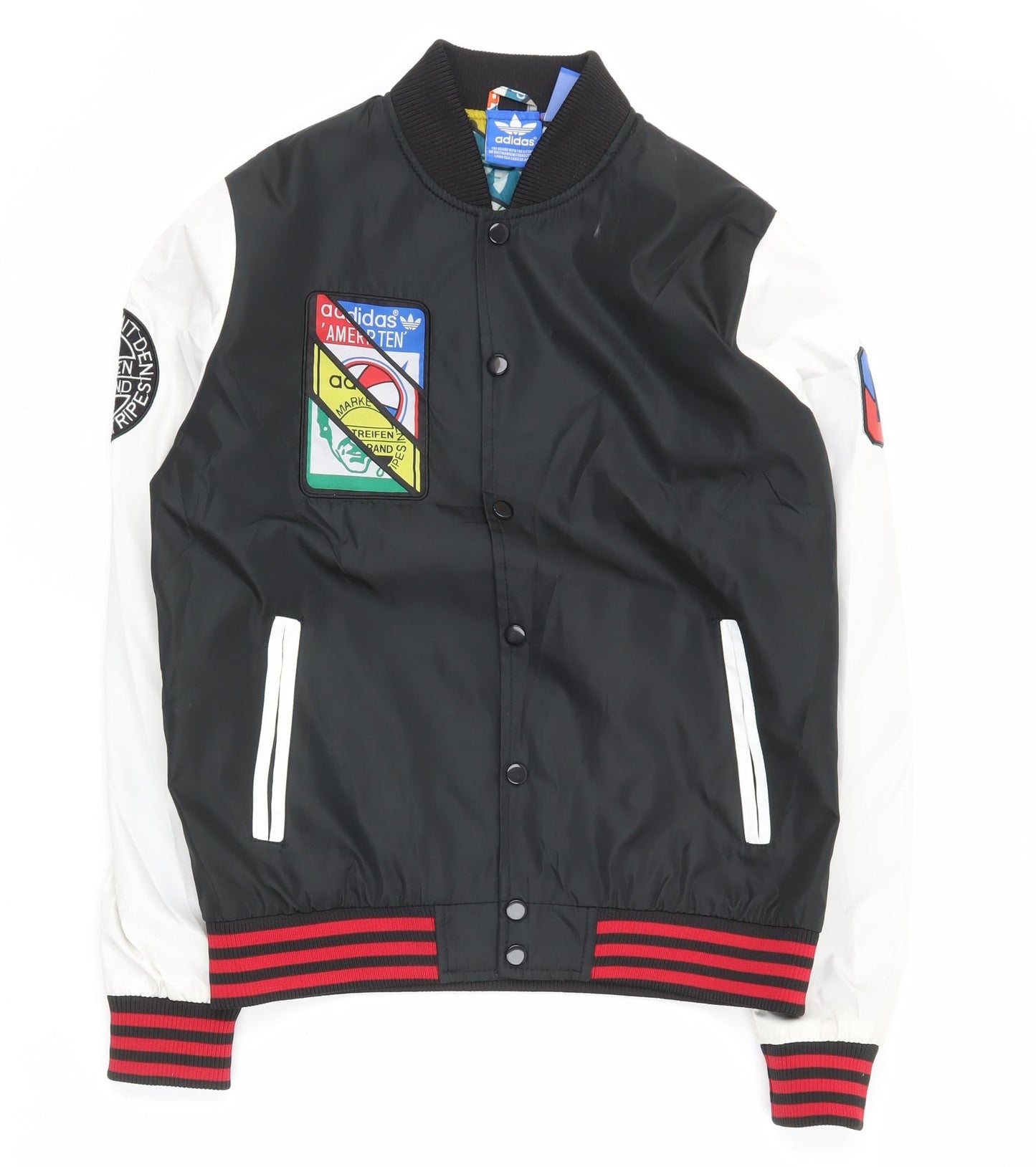 Adidas Men’s Black Varsity Jacket XS Cotton Blend Athletic Logo
