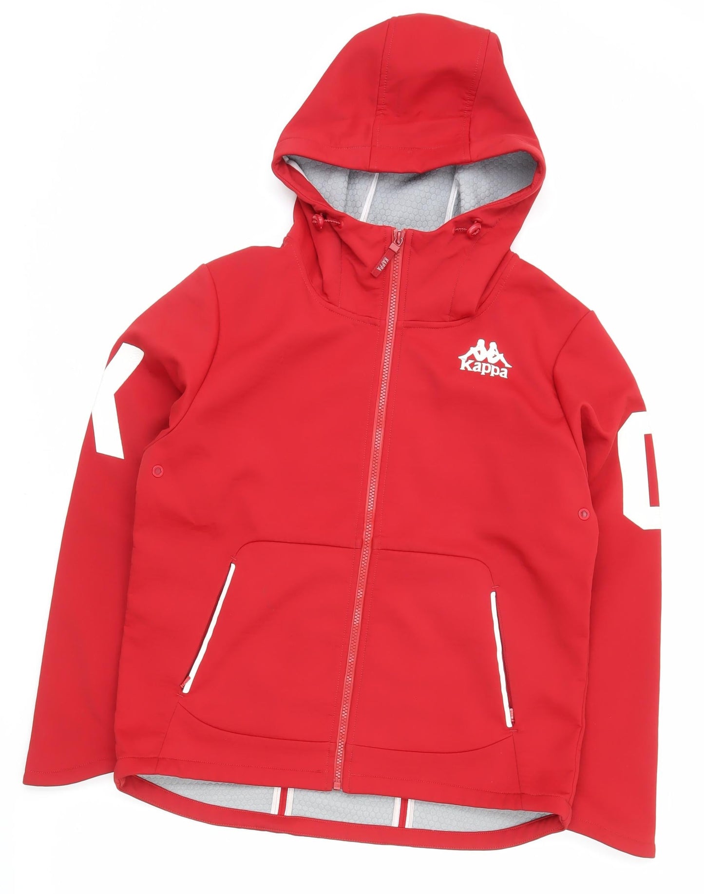 Kappa Mens Red XS Softshell Hooded Full Zip Sports Jacket