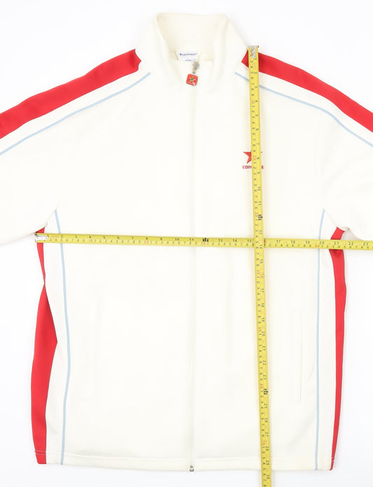 Converse Men's White Red M Track Jacket Full Zip Colourblock Sportswear