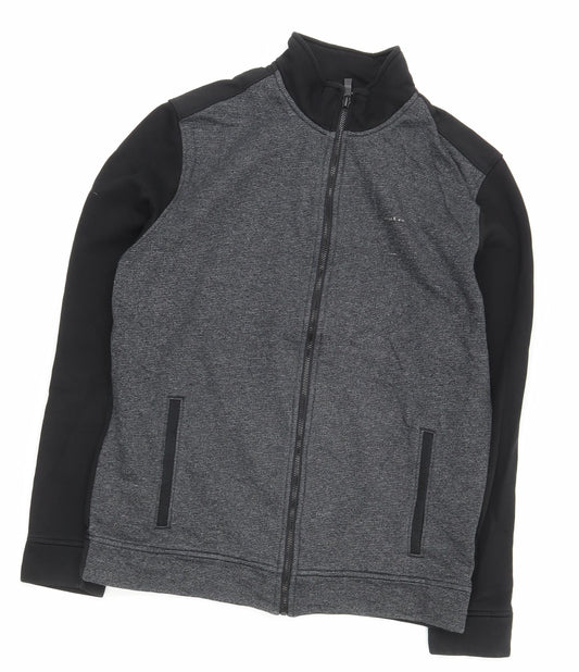 Calvin Klein Men’s Grey Track Jacket S Regular Fit Full Zip Athleisure
